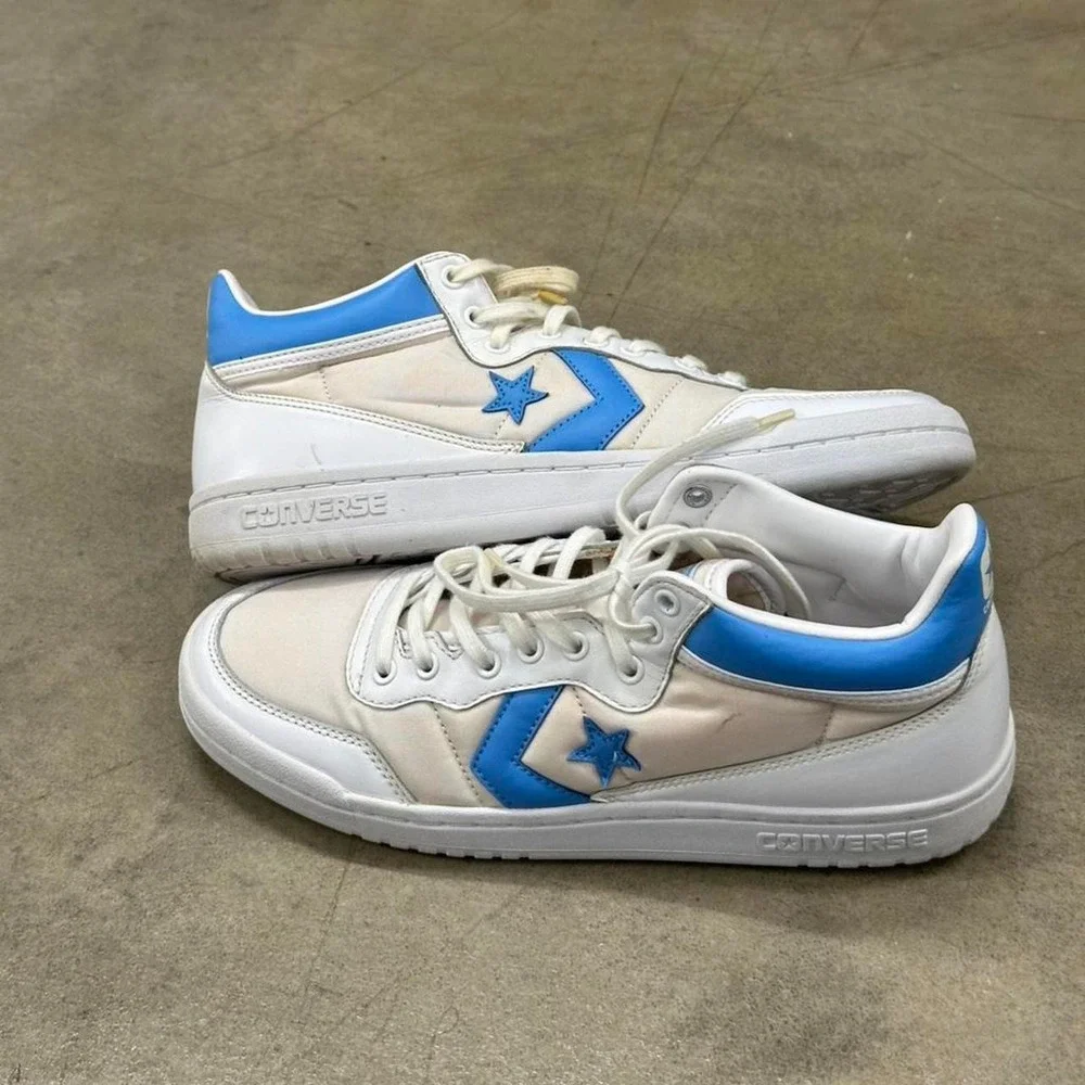 Converse Fastbreak Low White Blue Leather Sneakers